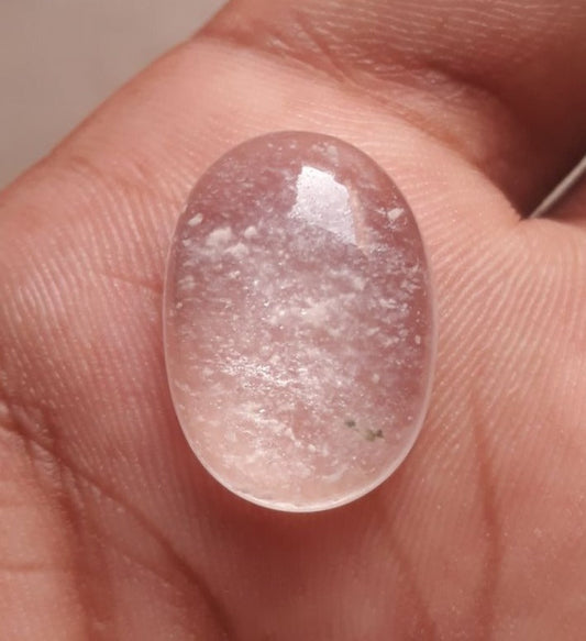 15.3ct Rock Crystal Cabochon Milky - April Birthstone - Dur e Najaf -21x15mm