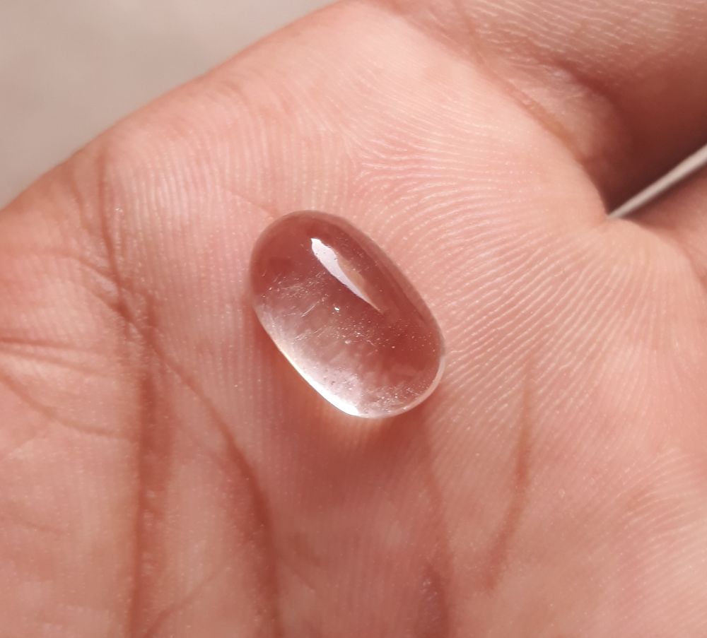 6.1ct Dur e Najaf - Pearl of Najaf Cabochon Transparent - April Birthstone - Rock Crystal Quartz -14x9mm