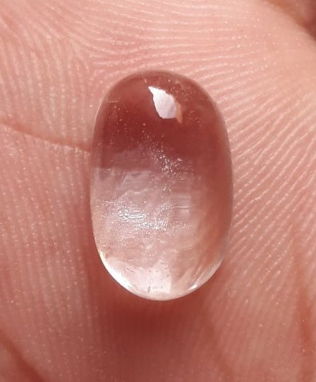 6.1ct Dur e Najaf - Pearl of Najaf Cabochon Transparent - April Birthstone - Rock Crystal Quartz -14x9mm