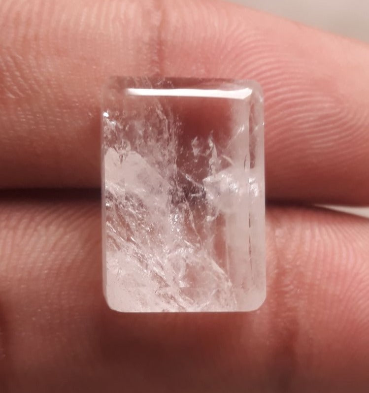 20.8ct Dur e Najaf - Pearl of Najaf Semi Transparent - April Birthstone - Rock Crystal Quartz -19x13mm