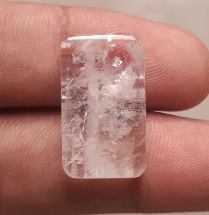 21.5ct Dur e Najaf - Pearl of Najaf Semi Transparent - April Birthstone - Rock Crystal Quartz -23x14mm