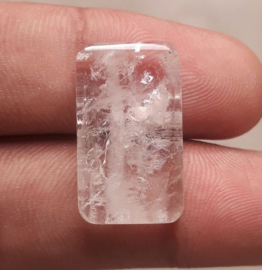 21.5ct Dur e Najaf - Pearl of Najaf Semi Transparent - April Birthstone - Rock Crystal Quartz -23x14mm