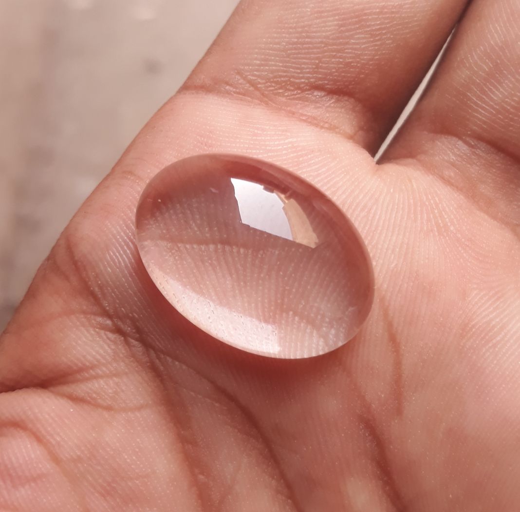 22.55ct Dur e Najaf - Pearl of Najaf Cabochon Transparent - April Birthstone - Rock Crystal Quartz -25x18mm