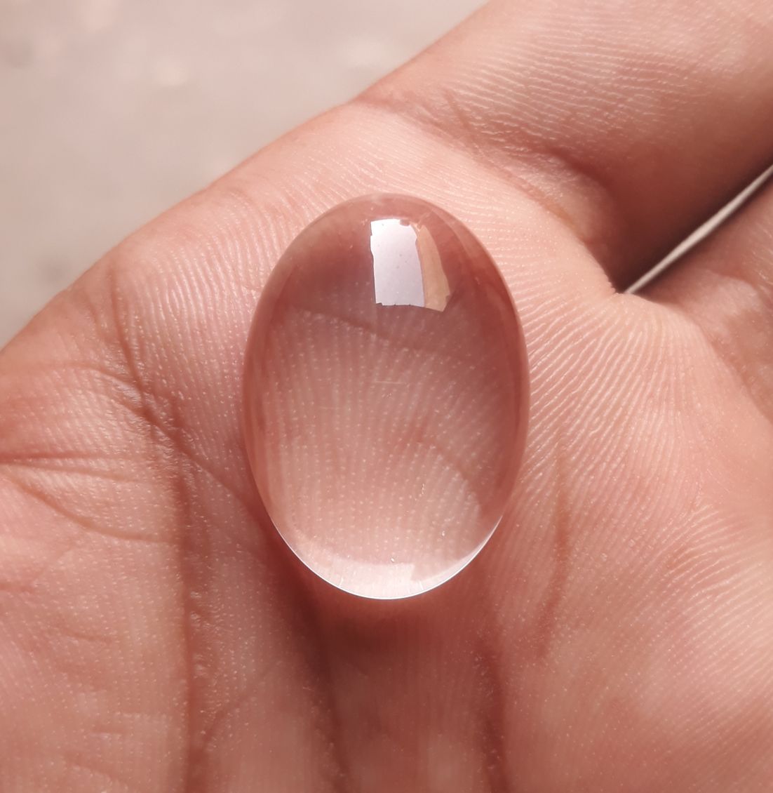 22.55ct Dur e Najaf - Pearl of Najaf Cabochon Transparent - April Birthstone - Rock Crystal Quartz -25x18mm