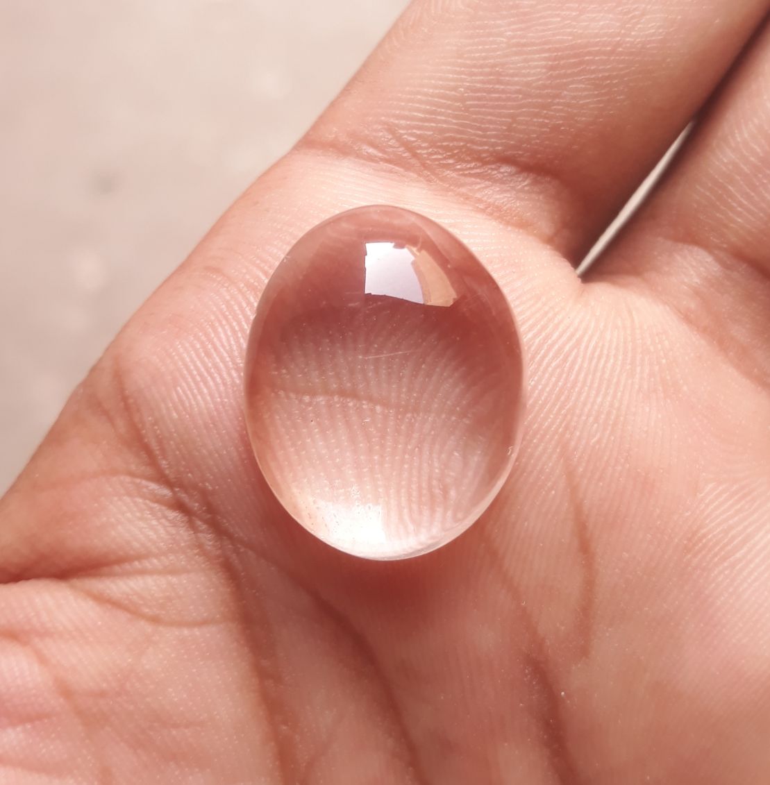 22.9ct Dur e Najaf - Pearl of Najaf Cabochon Transparent - April Birthstone - Rock Crystal Quartz -18x15mm