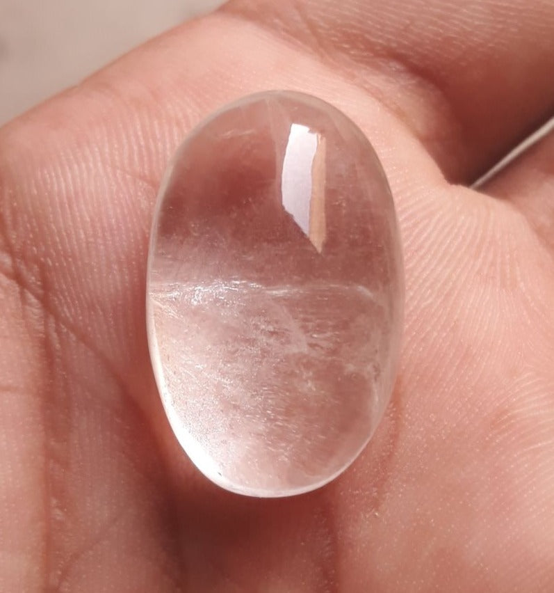 43.3ct Dur e Najaf - Pearl of Najaf Cabochon Transparent - April Birthstone - Rock Crystal Quartz -27x17mm