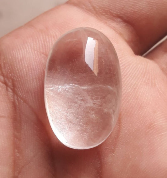 43.3ct Dur e Najaf - Pearl of Najaf Cabochon Transparent - April Birthstone - Rock Crystal Quartz -27x17mm