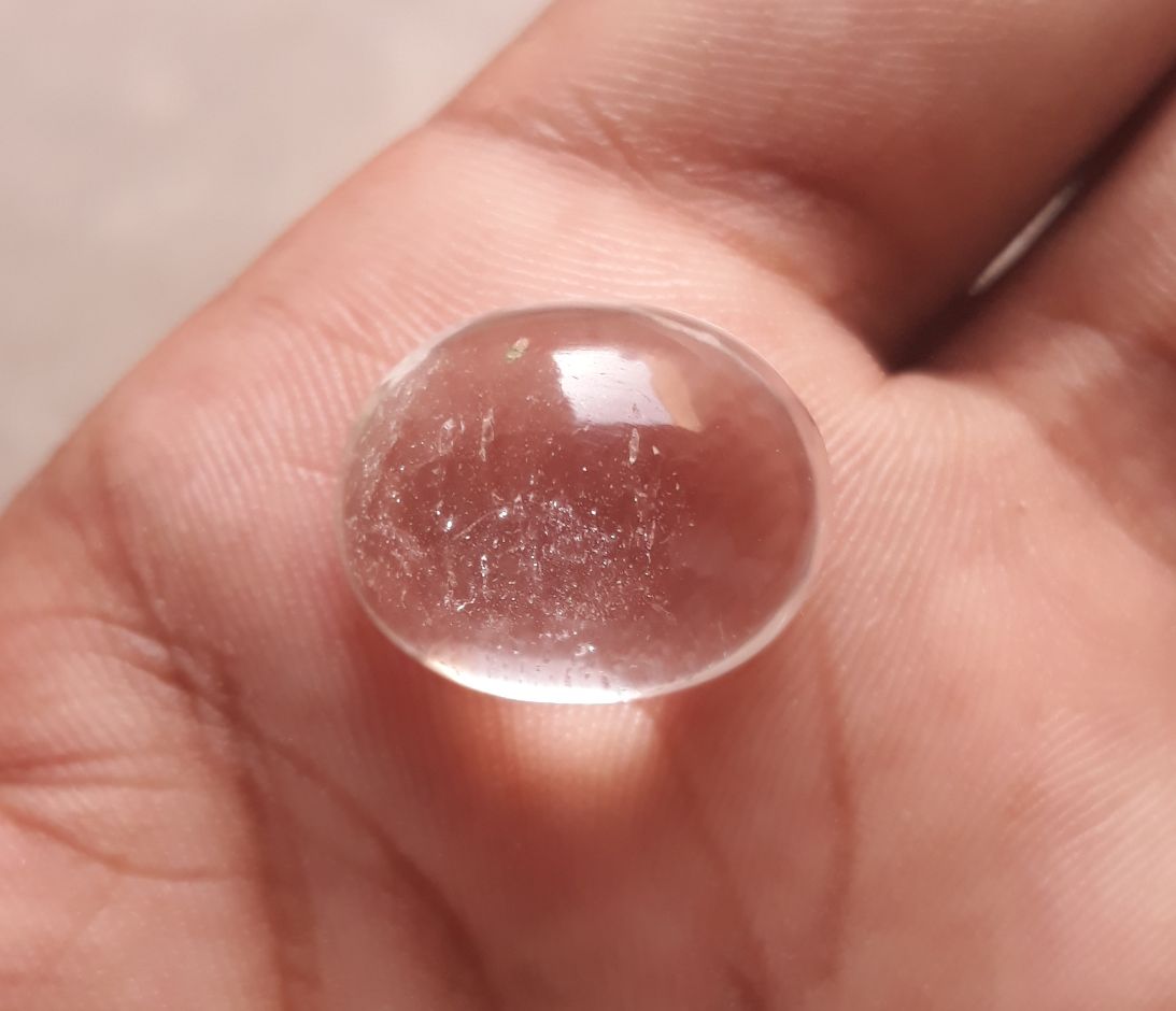 20ct Dur e Najaf - Pearl of Najaf Cabochon Transparent - April Birthstone - Rock Crystal Quartz -20x16mm