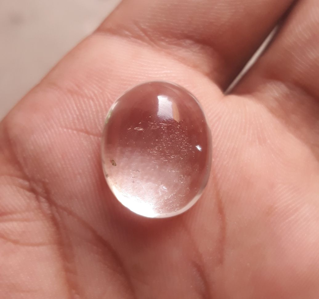 20ct Dur e Najaf - Pearl of Najaf Cabochon Transparent - April Birthstone - Rock Crystal Quartz -20x16mm