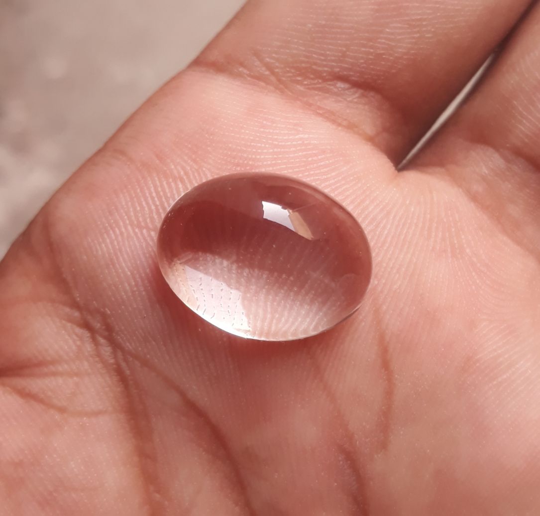 16.8ct Dur e Najaf - Pearl of Najaf Cabochon Transparent - April Birthstone - Rock Crystal Quartz -19x15mm