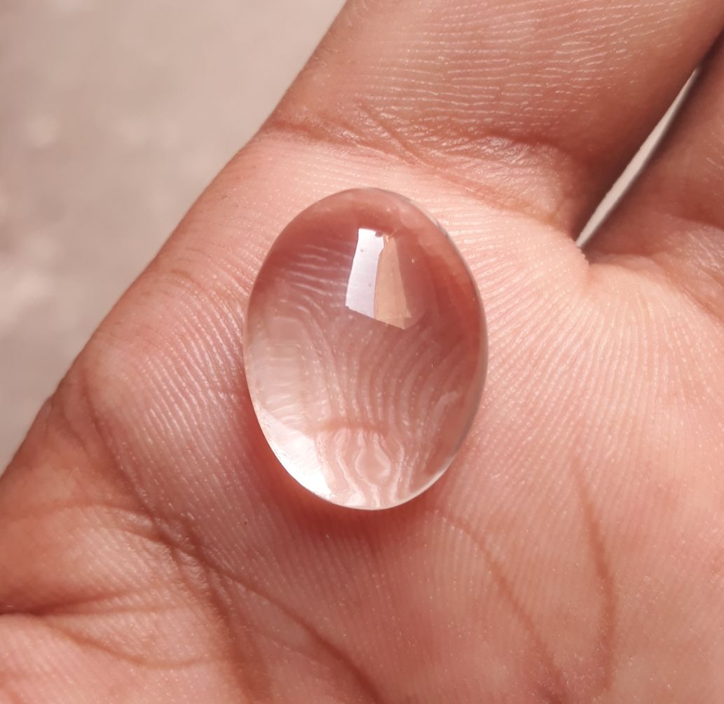 16.8ct Dur e Najaf - Pearl of Najaf Cabochon Transparent - April Birthstone - Rock Crystal Quartz -19x15mm