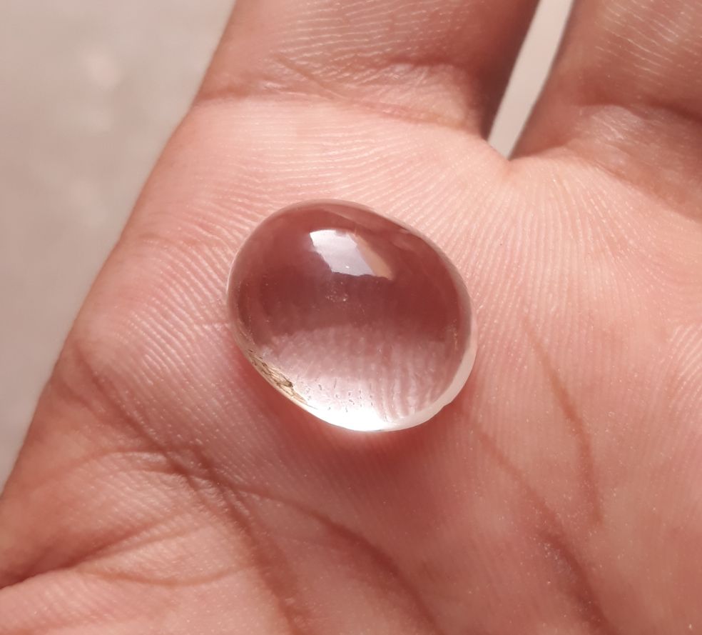 15.1ct Dur e Najaf - Pearl of Najaf Cabochon Transparent - April Birthstone - Rock Crystal Quartz -18x14mm