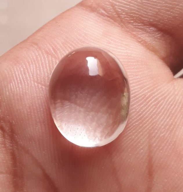 15.1ct Dur e Najaf - Pearl of Najaf Cabochon Transparent - April Birthstone - Rock Crystal Quartz -18x14mm