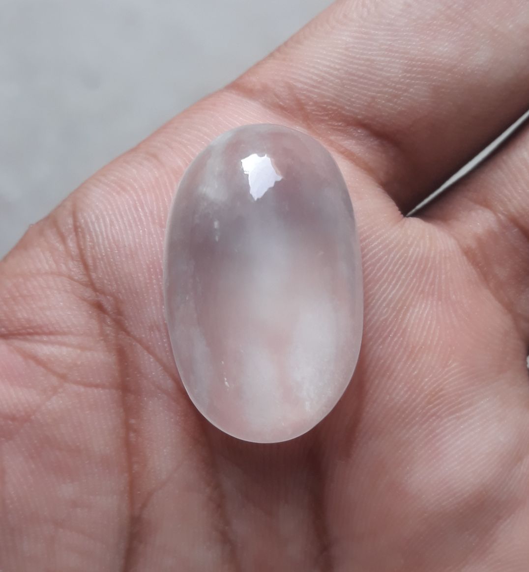 47.9ct Dur e Najaf - Pearl of Najaf Cabochon Milky - April Birthstone - Rock Crystal Quartz -30x19mm