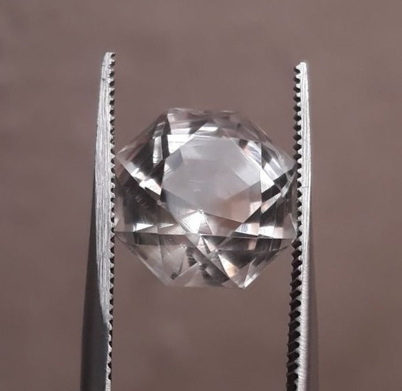 6.9ct Dur e Najaf - Pearl of Najaf Fancy Cut Transparent - April Birthstone - Rock Crystal Quartz -12x11mm