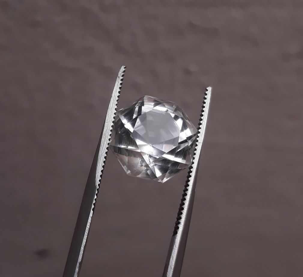 6.9ct Dur e Najaf - Pearl of Najaf Fancy Cut Transparent - April Birthstone - Rock Crystal Quartz -12x11mm