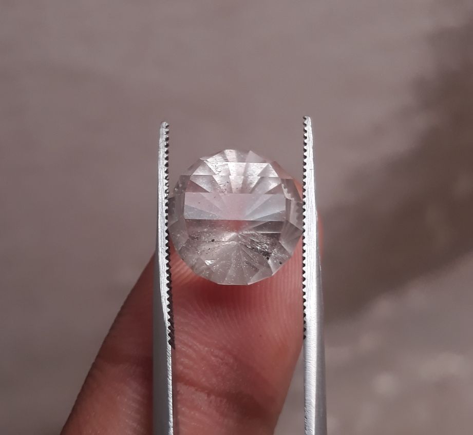 7.8ct Dur e Najaf - Pearl of Najaf Fancy Cut Transparent - April Birthstone - Rock Crystal Quartz -12x12mm