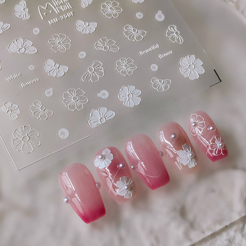 Hello Claws | Nail Deco White Flower Sticker