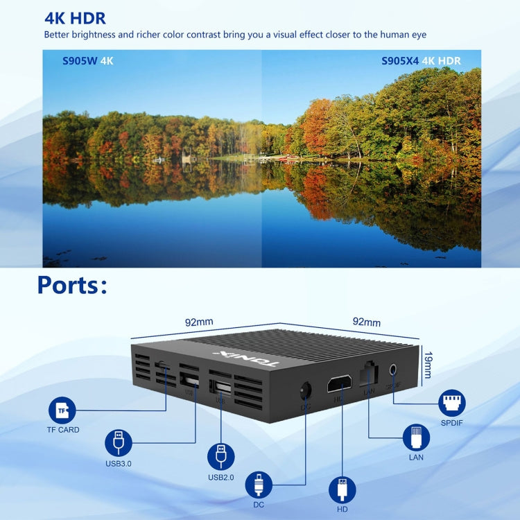 Tanix X4 Android 11 Smart TV Box, Amlogic S905X4 Quad Core, 4GB+32GB, Dual Wifi, BT, 4GB+32GB