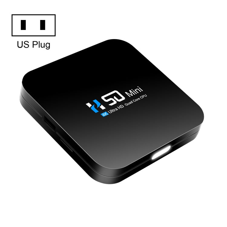 H50 Mini 4K Smart Network TV Box, Android 10.0, RK3318 Quad Core, 2GB+16GB, EU Plug, 2GB+16GB