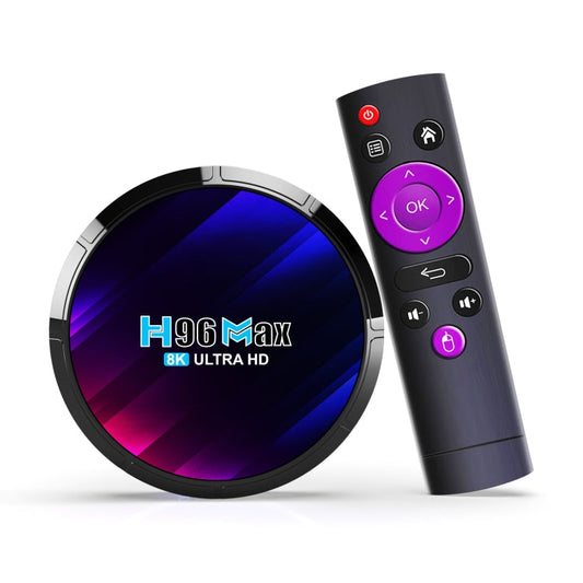 H96 Max 8K Ultra HD Smart TV Box Android 13.0 Media Player with Remote Control, RK3528 Quad-Core, 4GB+64GB(EU Plug)