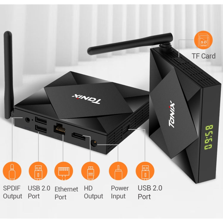 TANIX TX6s 4K Smart TV BOX Android 10 Media Player with Remote Control, Quad Core Allwinner H616, RAM: 4GB, ROM: 32GB, 2.4GHz/5GHz WiFi, Bluetooth, UK Plug