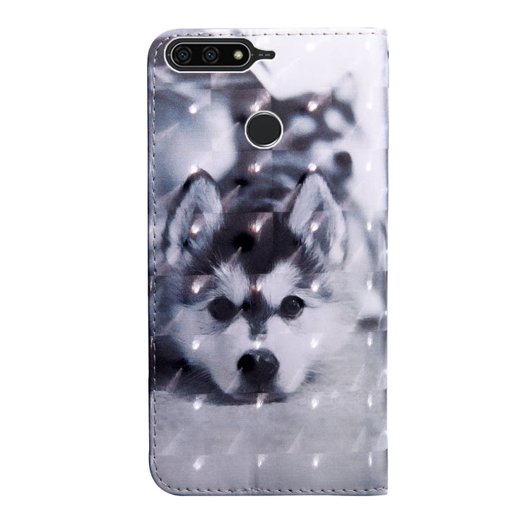 3D Painting Pattern Coloured Drawing Horizontal Flip TPU + PU Leather Case with Holder & Card Slots & Wallet, For Huawei Y6, For Huawei Enjoy 7s / P smart