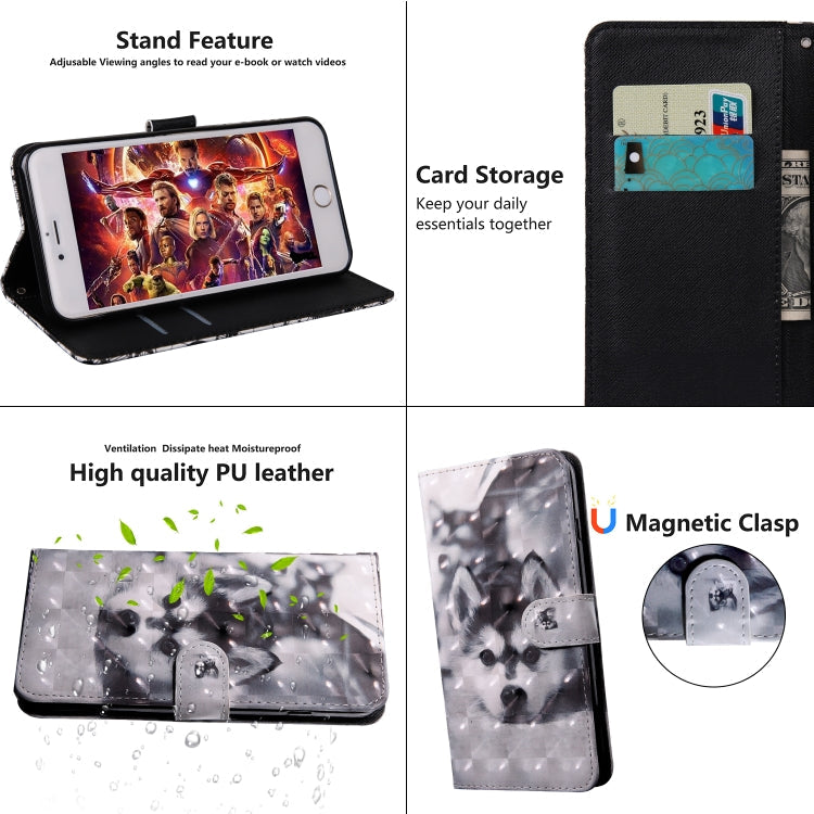 3D Painting Pattern Coloured Drawing Horizontal Flip TPU + PU Leather Case with Holder & Card Slots & Wallet, For Motorola E5 Play, For Motorola E5 Play Go