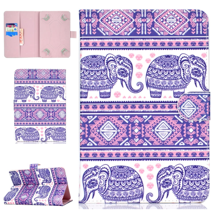 Colored Pattern Drawing Horizontal Flip PU Leather Case with Three-folding Holder & Sleep / Wake-up Function, For 7 inch Tablet PC, For 8 inch Tablet PC