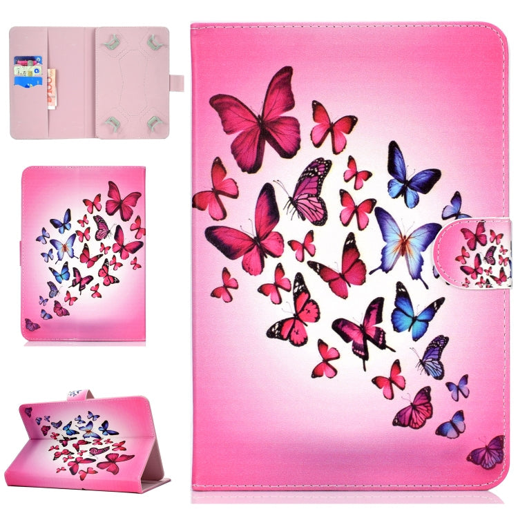 Colored Pattern Drawing Horizontal Flip PU Leather Case with Three-folding Holder & Sleep / Wake-up Function, For 7 inch Tablet PC, For 8 inch Tablet PC
