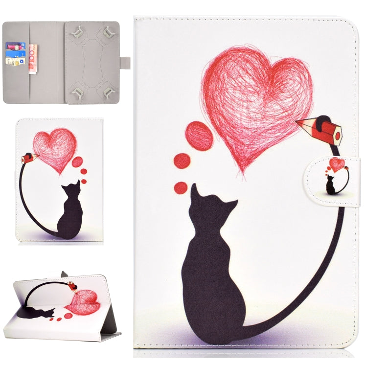 Colored Pattern Drawing Horizontal Flip PU Leather Case with Three-folding Holder & Sleep / Wake-up Function, For 7 inch Tablet PC, For 8 inch Tablet PC