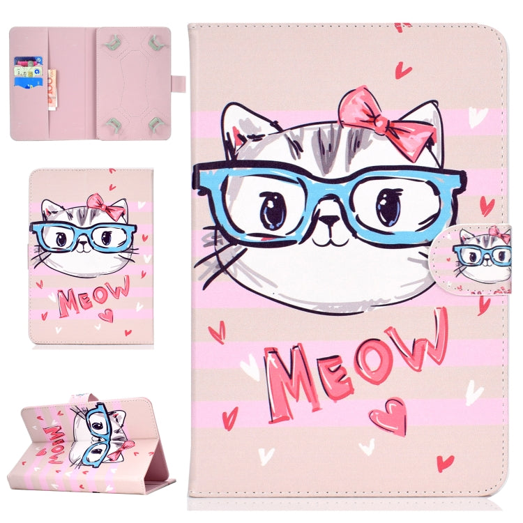 Colored Pattern Drawing Horizontal Flip PU Leather Case with Three-folding Holder & Sleep / Wake-up Function, For 7 inch Tablet PC, For 8 inch Tablet PC