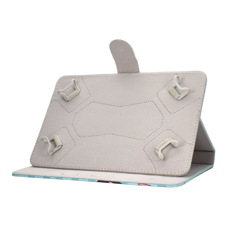 Colored Pattern Drawing Horizontal Flip PU Leather Case with Three-folding Holder & Sleep / Wake-up Function, For 10 inch Tablet PC