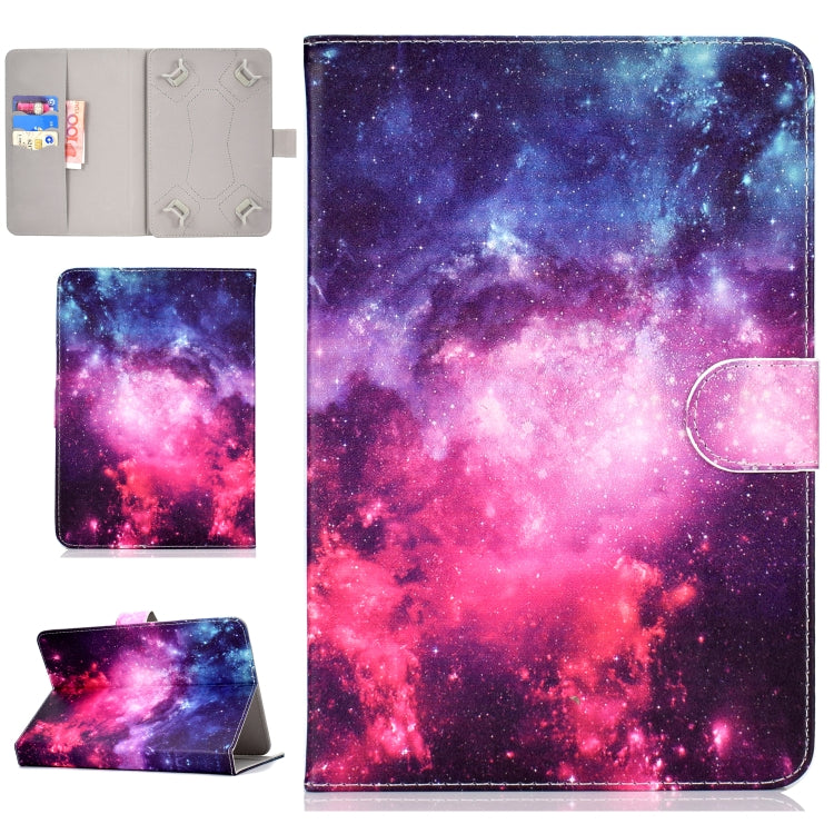 Colored Pattern Drawing Horizontal Flip PU Leather Case with Three-folding Holder & Sleep / Wake-up Function, For 10 inch Tablet PC