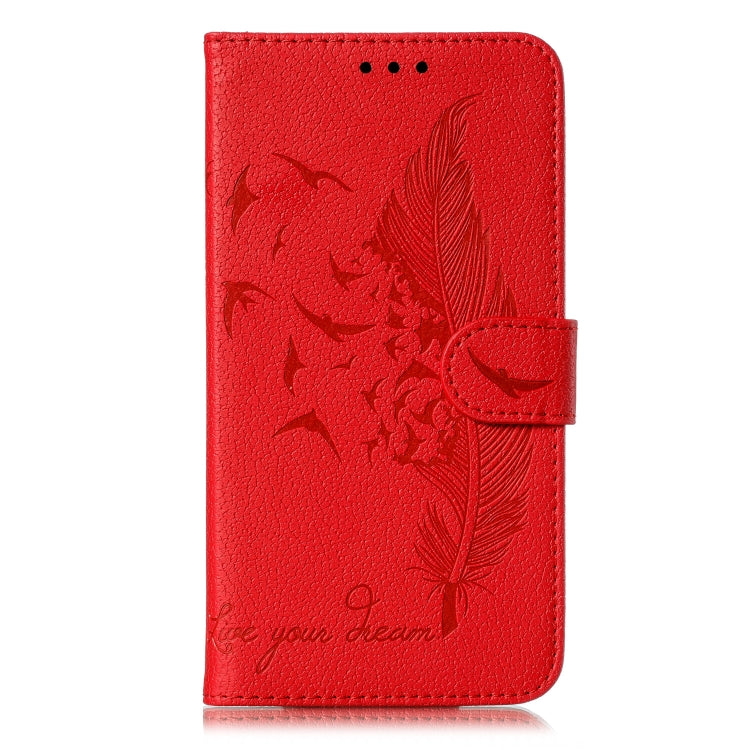Feather Pattern Litchi Texture Horizontal Flip Leather Case with Wallet & Holder & Card Slots, For Google Pixel 3a XL, For Google Pixel 4