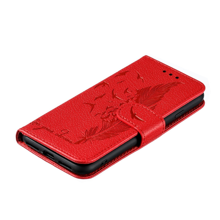 Feather Pattern Litchi Texture Horizontal Flip Leather Case with Wallet & Holder & Card Slots, For iPhone SE 2022 / SE 2020 / 8 / 7, For iPhone 7 Plus / 8 Plus, For iPhone 11 Pro, For iPhone 11