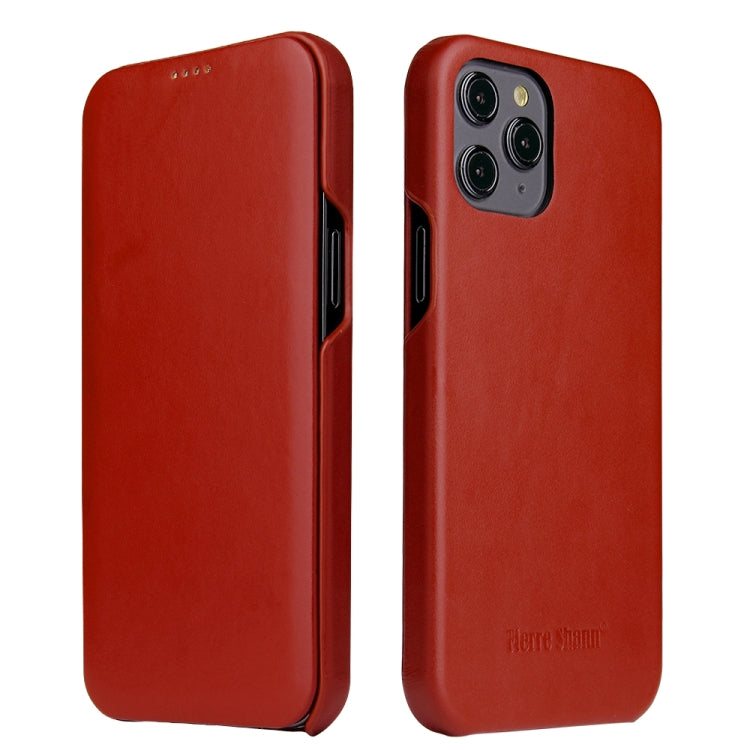 Fierre Shann Business Magnetic Horizontal Flip Genuine Leather Case, For iPhone 12 mini, For iPhone 12 / 12 Pro, For iPhone 12 Pro Max