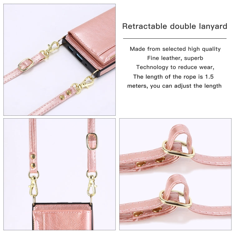 Square Zipper Wallet Bag TPU+PU Back Cover Case with Holder & Card Slots & Wallet & Cross-body Strap, For iPhone 12 Pro Max, For iPhone XS / X, For iPhone XS Max