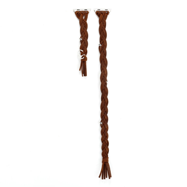 Hand-woven Leather Watchband For Apple Watch Series 6 & SE & 5 & 4 40mm / 3 & 2 & 1 38mm, For Apple Watch Series 8&7 41mm / SE 2&6&SE&5&4 40mm / 3&2&1 38mm, For Apple Watch Series 7 41mm / 6 & SE & 5 & 4 40mm / 3 & 2 & 1 38mm