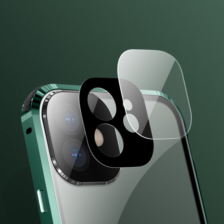 Four-corner Shockproof Anti-peeping Magnetic Metal Frame Double-sided Tempered Glass Case, For iPhone 11 Pro Max, For iPhone 11 Pro, For iPhone 12, For iPhone 12 Pro, For iPhone 12 Pro Max