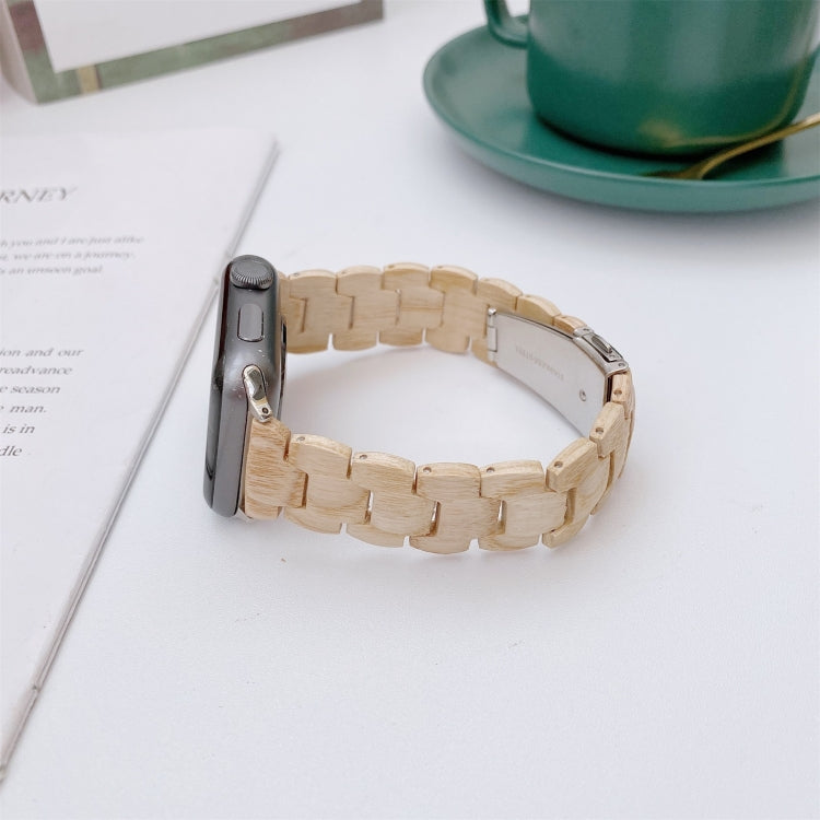 Wooden Bead Woven Watchband For Apple Watch Series 6 & SE & 5 & 4 40mm / 3 & 2 & 1 38mm, For Apple Watch Series 7 41mm / 6 & SE & 5 & 4 40mm / 3 & 2 & 1 38mm, For Apple Watch Series 8&7 41mm / SE 2&6&SE&5&4 40mm / 3&2&1 38mm