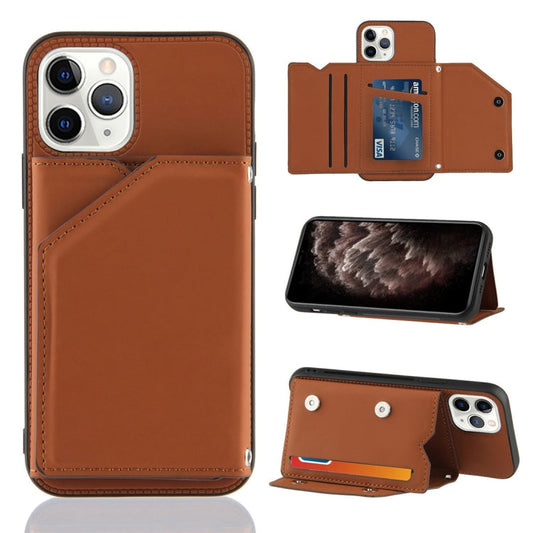 Skin Feel PU + TPU + PC Back Cover Shockproof Case with Card Slots & Holder & Photo Frame, For iPhone 11 Pro Max, For iPhone 12 mini, For iPhone 12 / 12 Pro, For iPhone 12 Pro Max