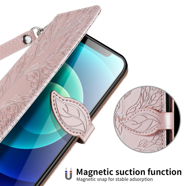 Life of Tree Embossing Pattern Horizontal Flip Leather Case with Holder & Card Slot & Wallet & Photo Frame & Lanyard, For iPhone 11 Pro, For iPhone 11, For iPhone 11 Pro Max, For iPhone 12 mini