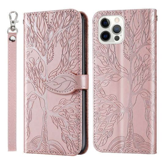 Life of Tree Embossing Pattern Horizontal Flip Leather Case with Holder & Card Slot & Wallet & Photo Frame & Lanyard, For iPhone 12 / 12 Pro, For iPhone 12 Pro Max, For iPhone X / XS, For iPhone XR