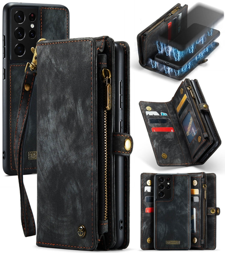 CaseMe Detachable Multifunctional Horizontal Flip Leather Case, with Card Slot & Holder & Zipper Wallet & Photo Frame, For Samsung Galaxy S21+ 5G, For Samsung Galaxy S21 5G, For Samsung Galaxy S21 Ultra 5G