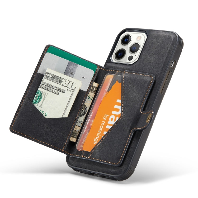 JEEHOOD Retro Magnetic Detachable Leather Case with Wallet & Card Slot & Holder, For iPhone 12 mini, For iPhone 12 / 12 Pro, For iPhone 12 Pro Max
