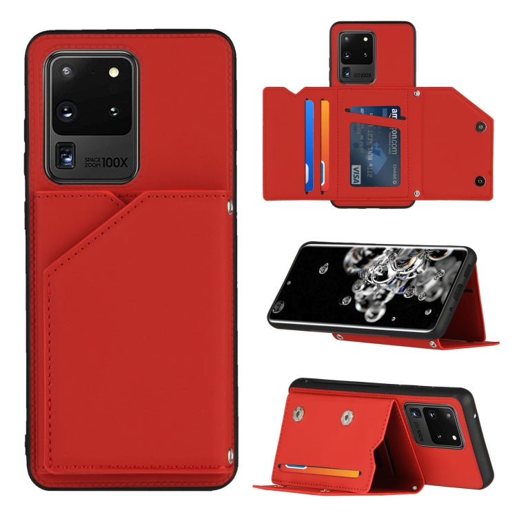 Skin Feel PU + TPU + PC Back Cover Shockproof Case with Card Slots & Holder & Photo Frame, For Samsung Galaxy M60s & A81, For Huawei P40 Lite & Nova 6 SE, For Samsung Galaxy S20 FE, For Samsung Galaxy S20 Ultra