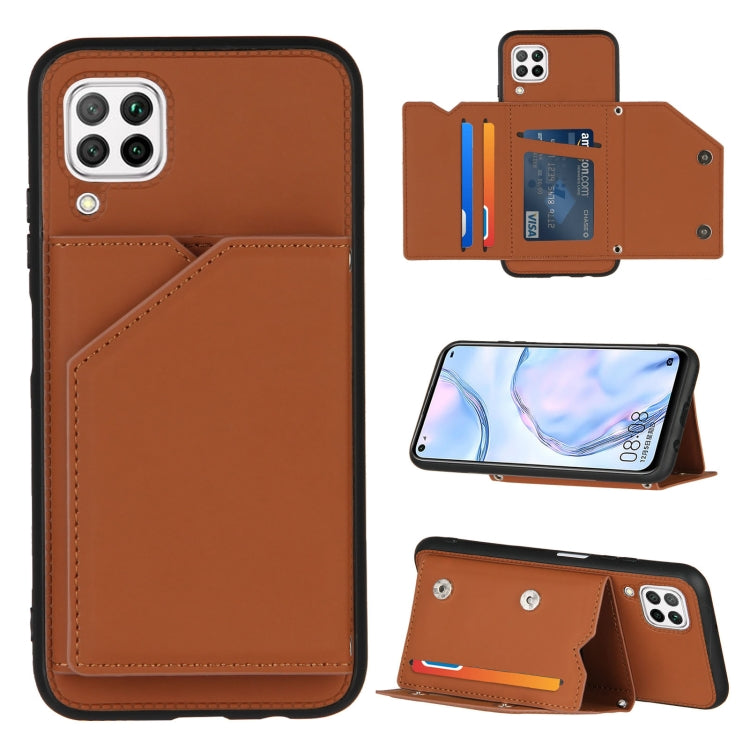 Skin Feel PU + TPU + PC Back Cover Shockproof Case with Card Slots & Holder & Photo Frame, For Samsung Galaxy M60s & A81, For Huawei P40 Lite & Nova 6 SE, For Samsung Galaxy S20 FE, For Samsung Galaxy S20 Ultra