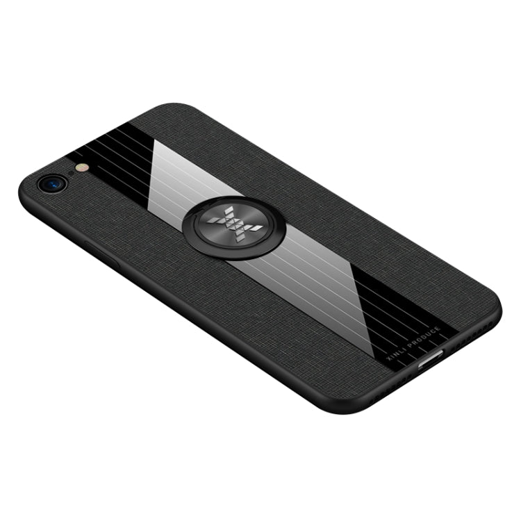 XINLI Stitching Cloth Textue Shockproof TPU Protective Case with Ring Holder, For iPhone 8 / 7, For iPhone 8 Plus / 7 Plus, For iPhone X / XS, For iPhone XR