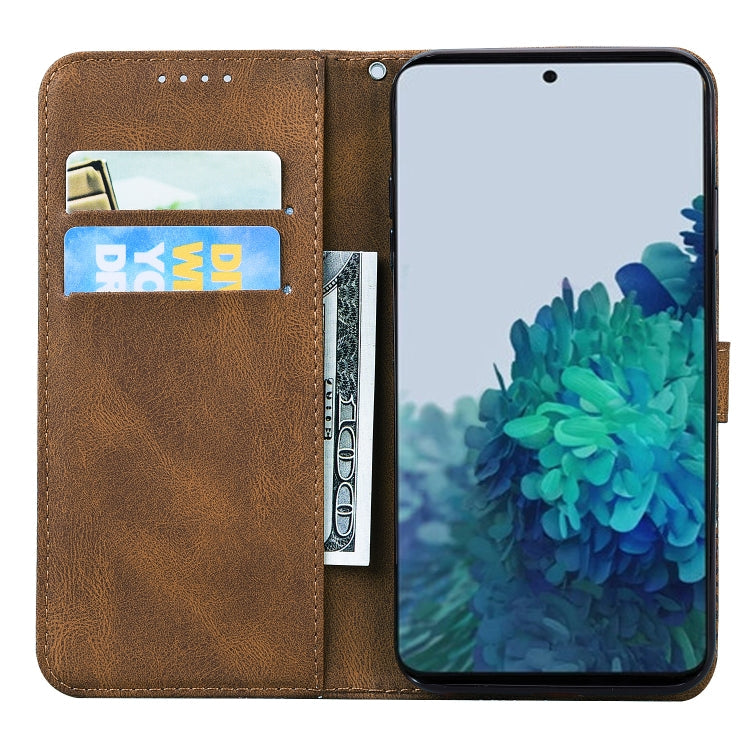 Retro Skin Feel Butterflies Embossing Horizontal Flip Leather Case with Holder & Card Slots & Wallet, For Samsung Galaxy S21+ 5G